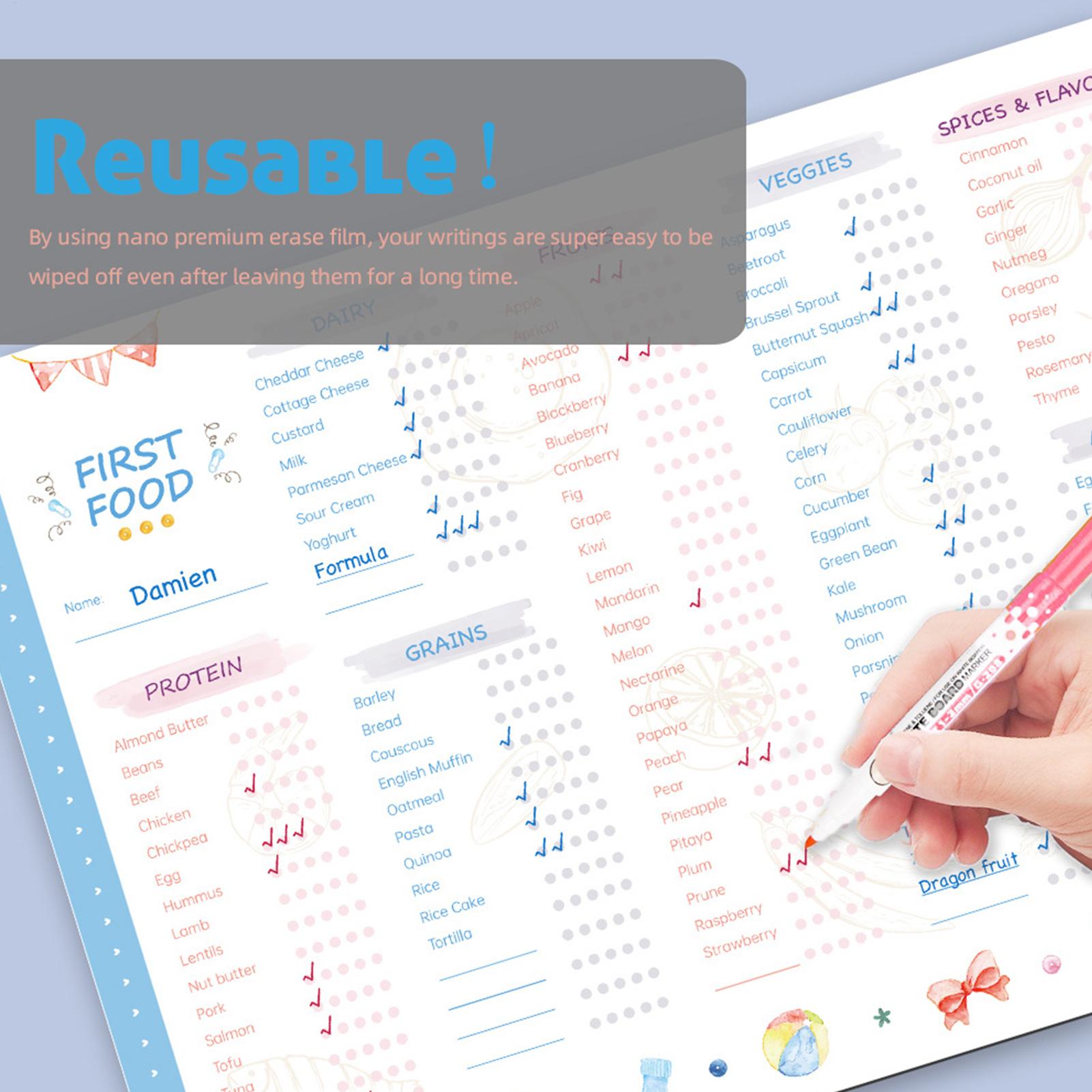 Baby First Foods Checklist Mag - đánh giá và giá Baby Food Tracker