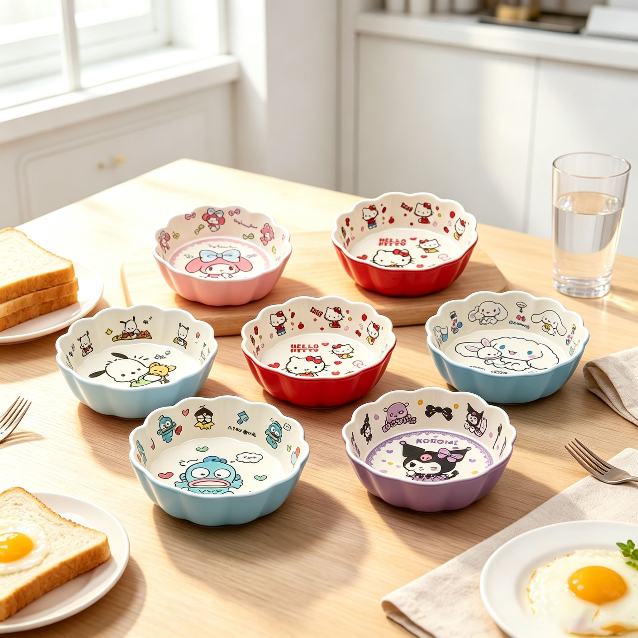 Kawaii Lace Bowl Cute cartoon  - đánh giá và giá Baby Food Containers Glass